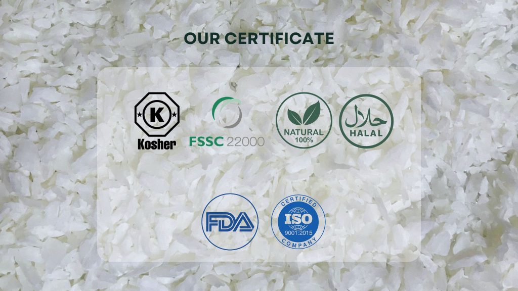 premium desiccated coconut Certificate
