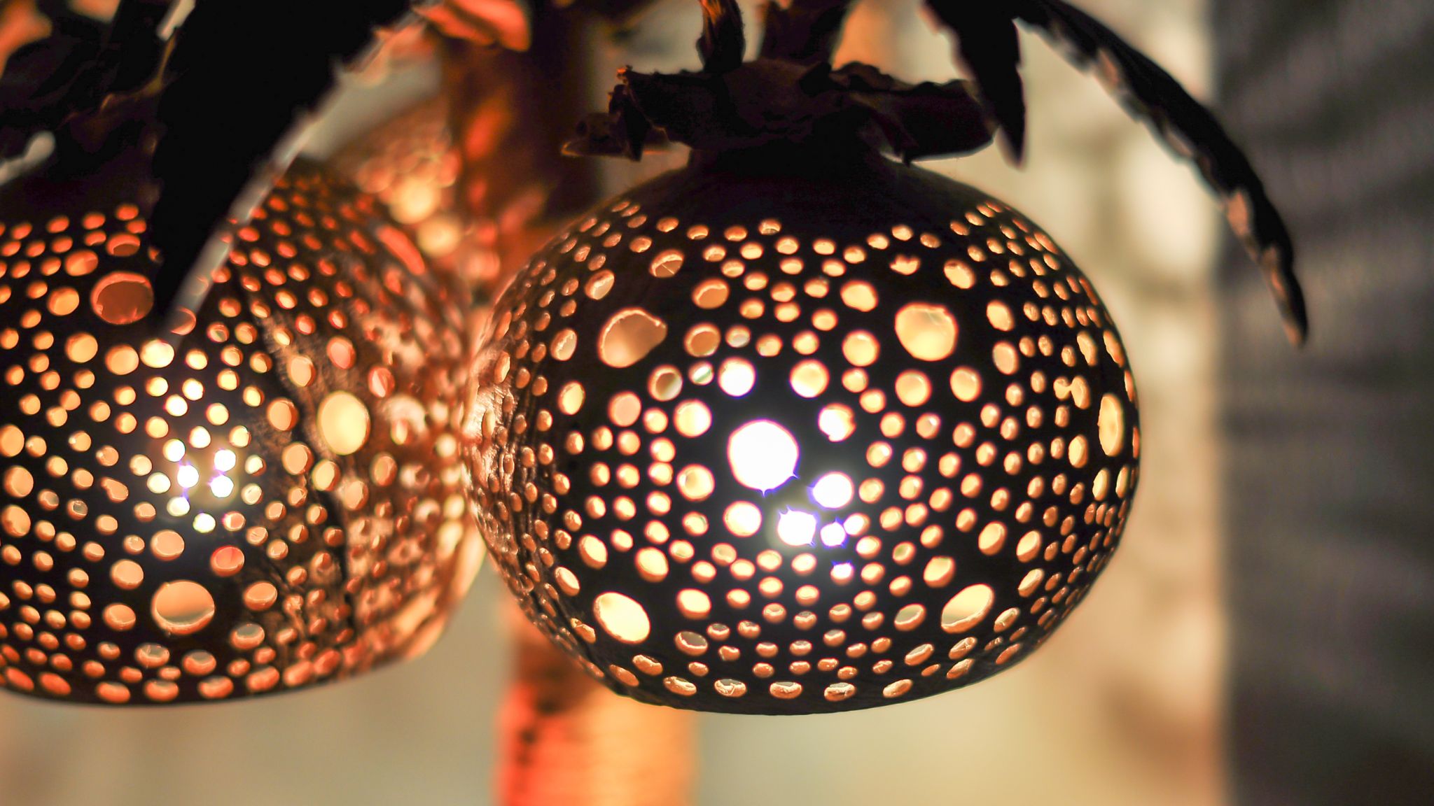 Fun facts about coconut shells: bowl lamp